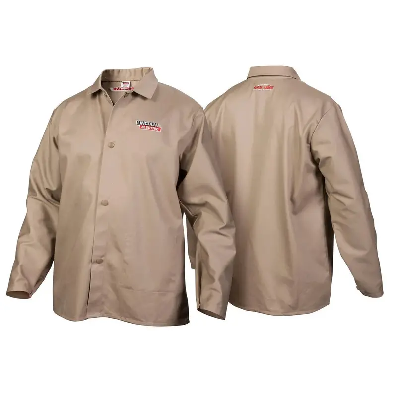 Lincoln K3317-M Flame-Resistant Khaki Welding Jacket – Medium 1