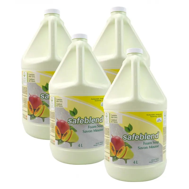 Mango Papaya Hand & Body Foaming Soap – 4-Liter Bulk Dispenser (1.06 Gallons) – Safeblend HFMP G04 Case of 4