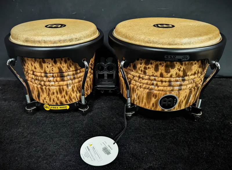 Marathon Designer Series Wood Bongo Set in Leopard Burl