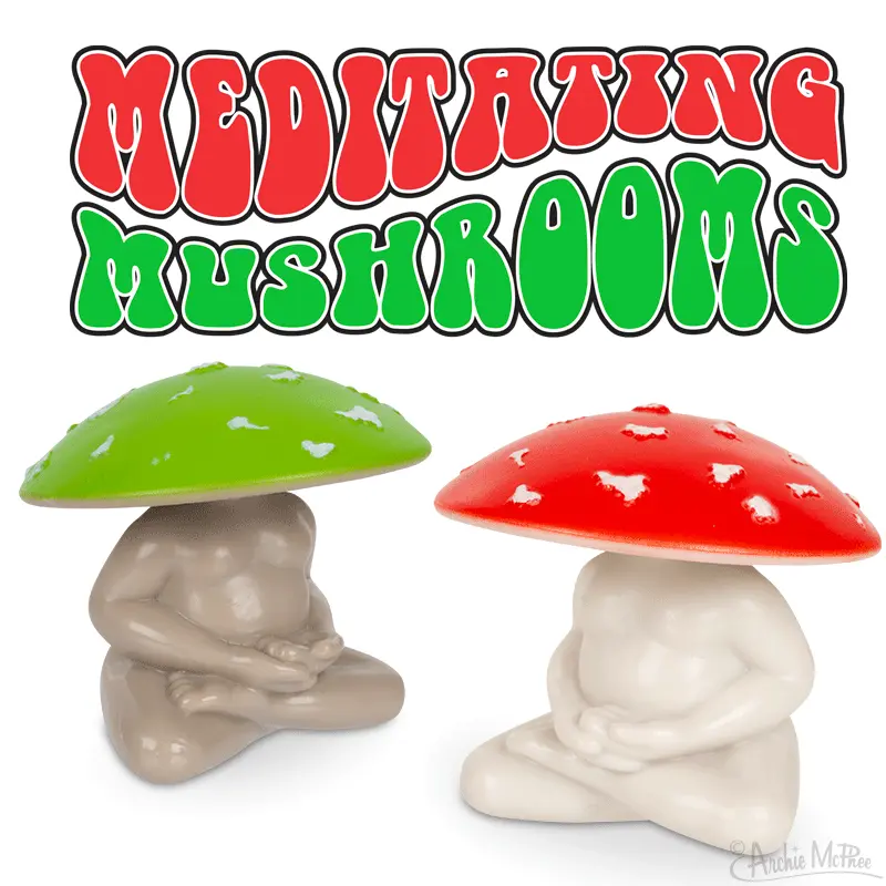 Meditating Mushrooms – Single Ceramic Figurine for Mindfulness Display
