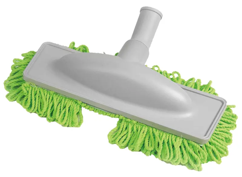 Microfiber Mop Brush: 12″ (30.5 cm) Cleaning Width, 1¼” (32 mm) Shaft – Gray & Green