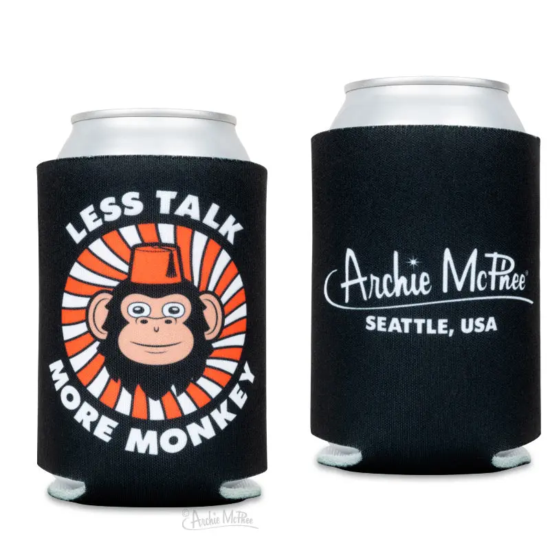 Monkey-Themed Can Cooler – ‘Less Talk, More Monkey’