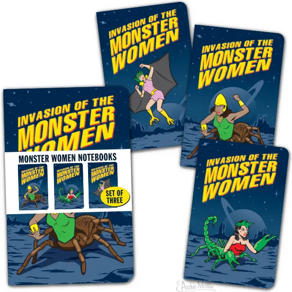 Monster-Themed Notebooks for Women