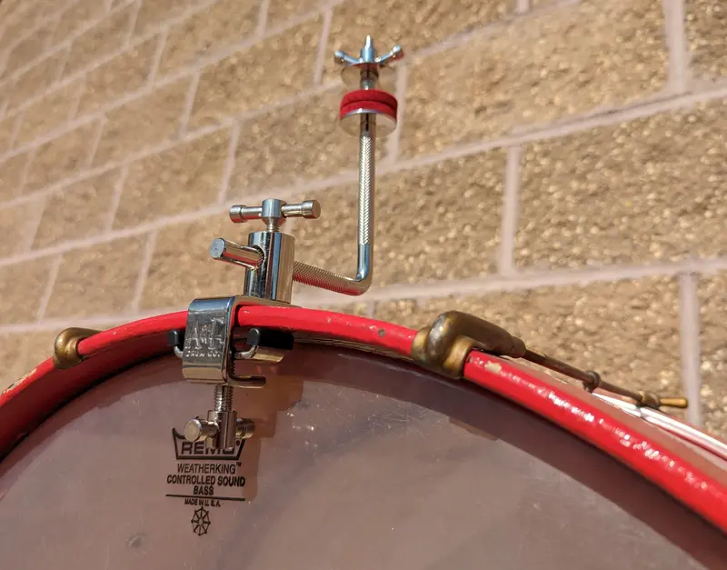 Nickel-Plated Hoop Mounting Clamp with L-Arm – Drum Hardware