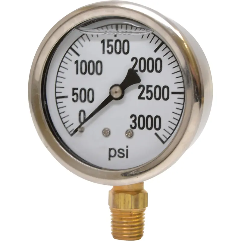 NorthStar 2.5-Inch Stainless Steel Glycerin-Filled Pressure Gauge – 0–3000 PSI Range (Part #53708)