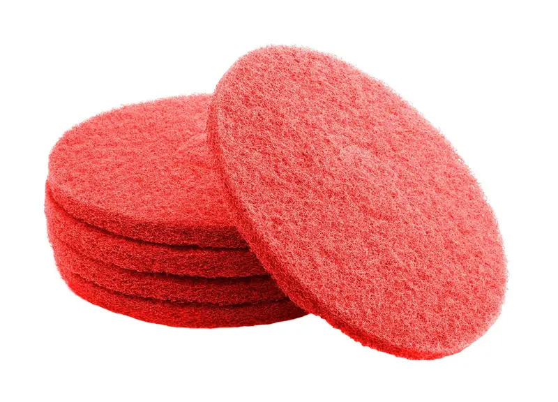 Norton Floor Polisher Pads – Red Buffing & Spray Polishing Pads – 15″ (38.1 cm) – Pack of 5