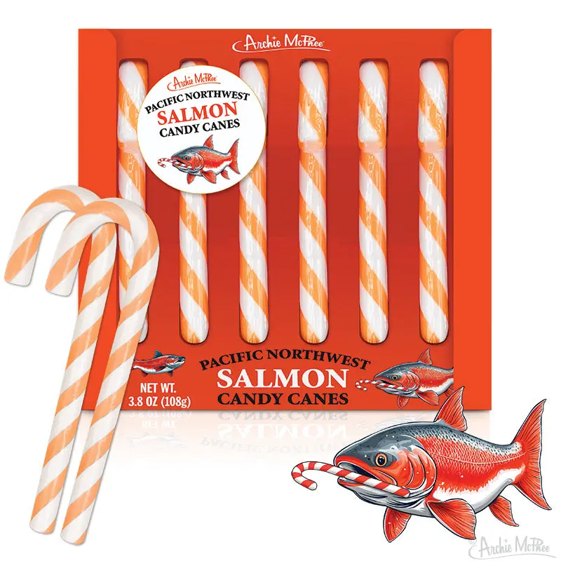Pacific Northwest Salmon–Themed Candy Canes
