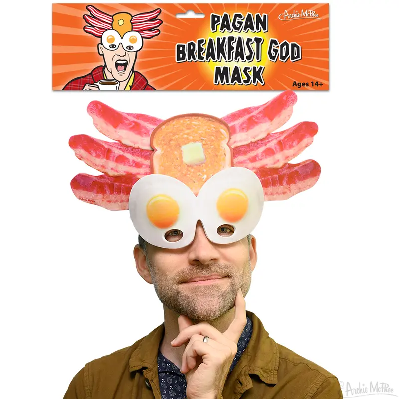 Pagan Breakfast God Mask – Mythic-Themed Wearable Art