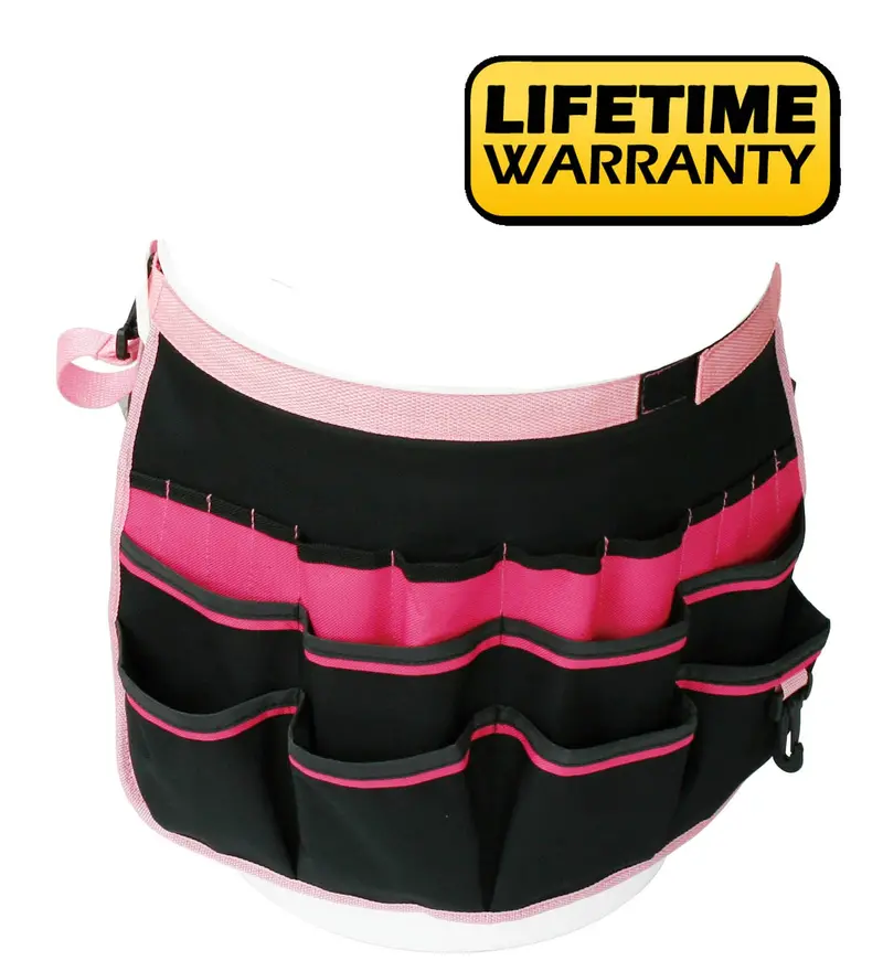 Pink Bucket Organizer with Multi-Compartment Layout for Tools and Supplies – DT0825P