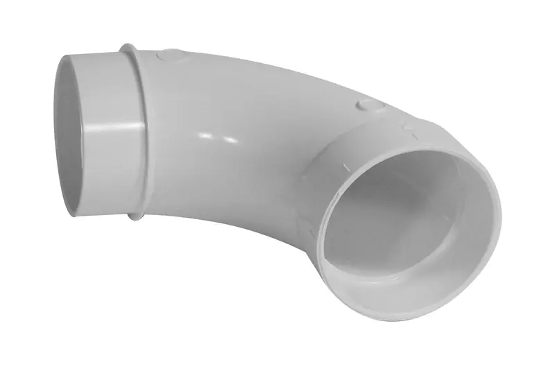 Plastiflex SV8046 90-Degree Male-to-Female Elbow for Central Vacuum Installations – White
