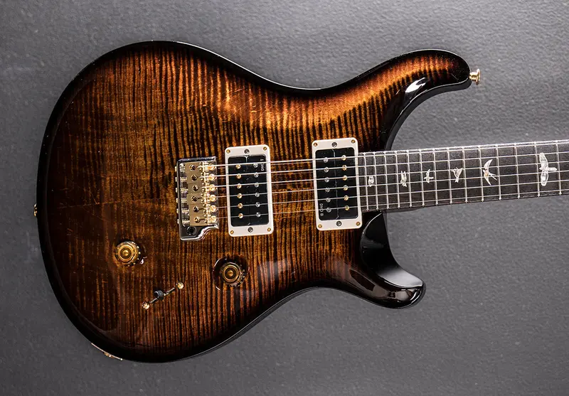 PRS Custom 24 10 Top – Black Gold Wraparound Burst Finish
