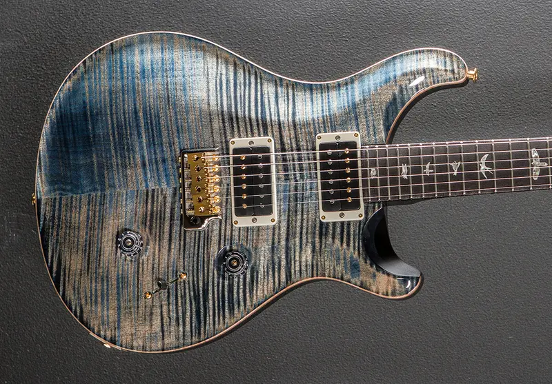 PRS Custom 24 Electric Guitar – 10-Top Flame Maple with Faded Whale Blue Finish