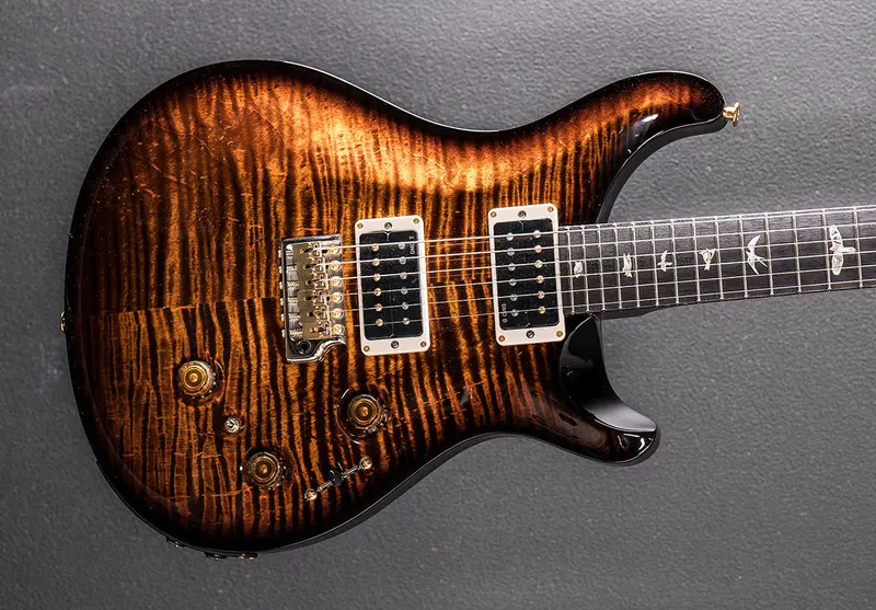 PRS Custom 24 Piezo 10 Top – Black Gold Wraparound Burst