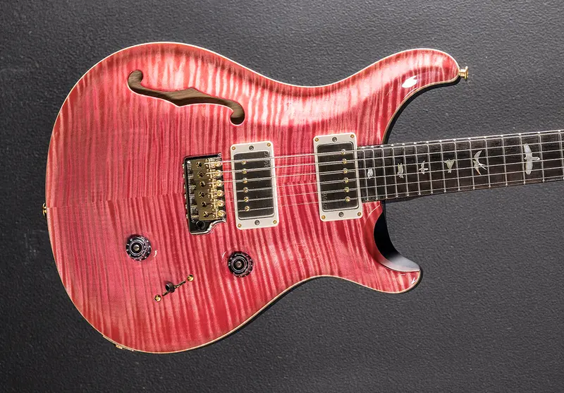 PRS Custom 24 Semi-Hollow Wood Library Limited – Bonnie Pink Finish on Korina Body