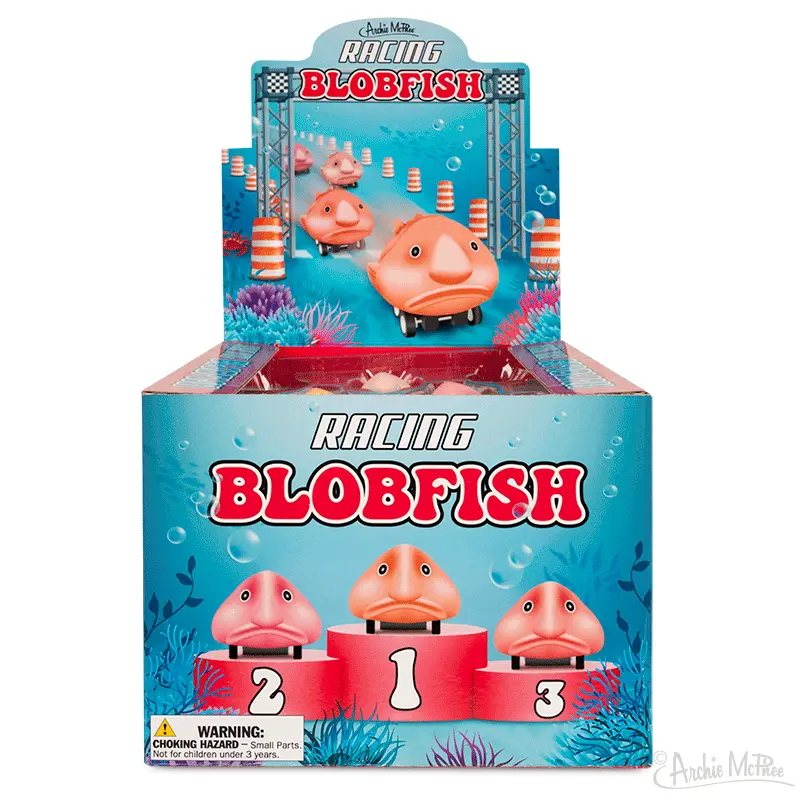 Racing Blobfish Bulk Pack – 12-Piece Silly Sea Creature Figures