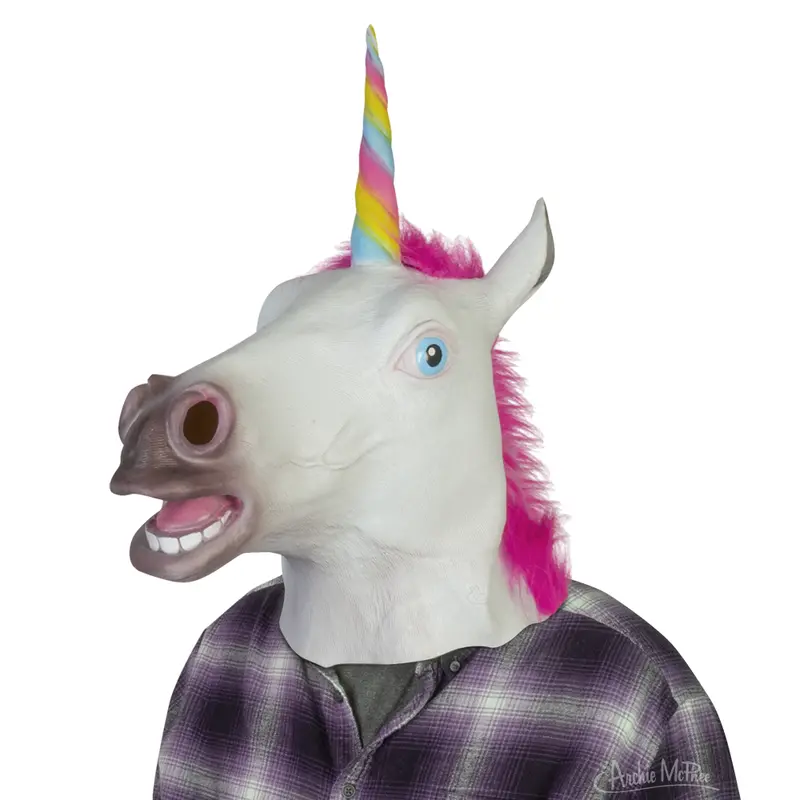Rainbow Unicorn Face Mask – Festive Costume Accessory