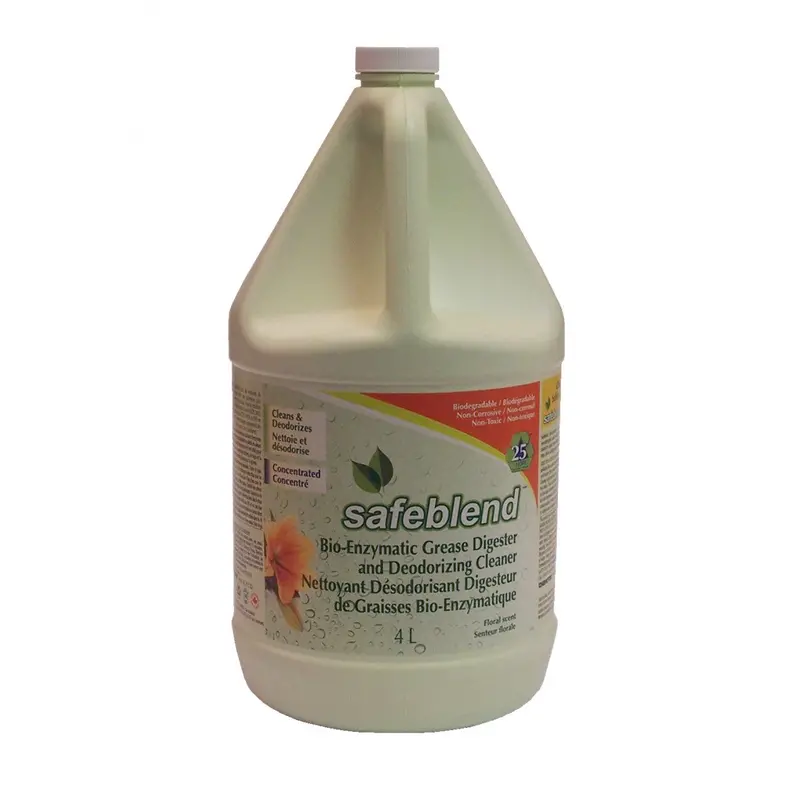 Safeblend GCXX G04 Bio-Enzymatic Grease Digestor & Deodorizer – 4 L Odor-Neutralizing Cleaner