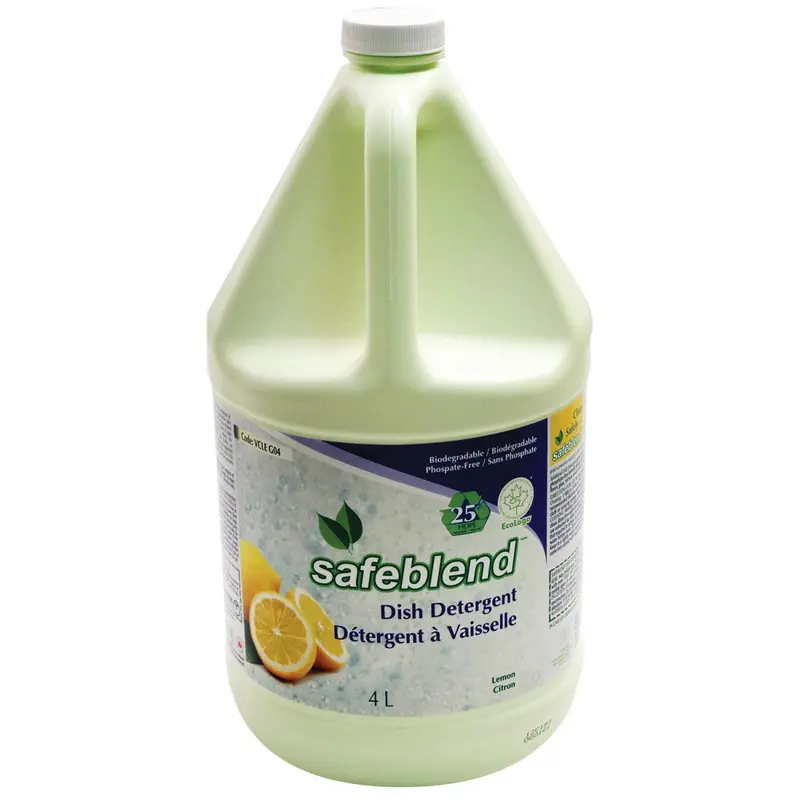 Safeblend VCLE-G04 Lemon Dish Soap – 4 L Commercial-Grade Liquid Detergent