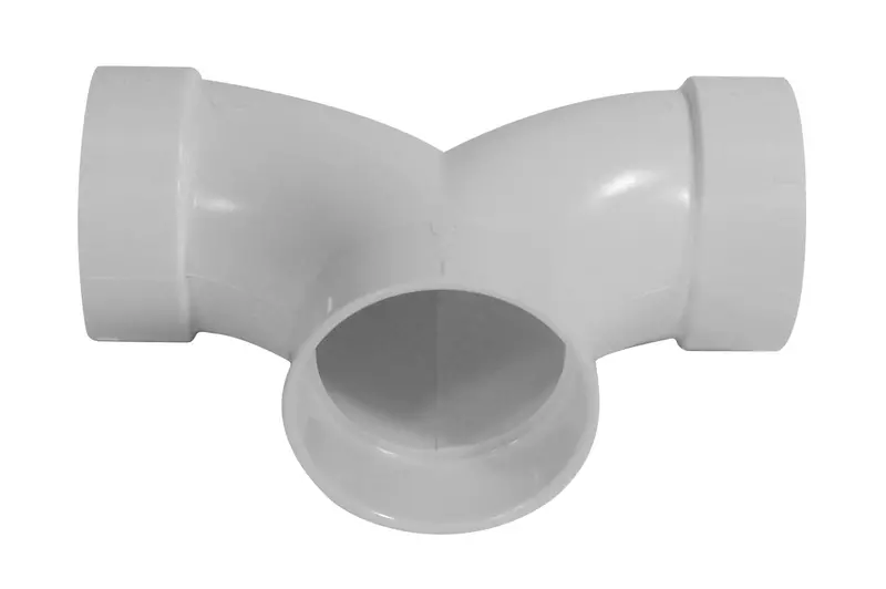 Short White T-Fitting for Central Vacuum Installation – Plastiflex 765515W