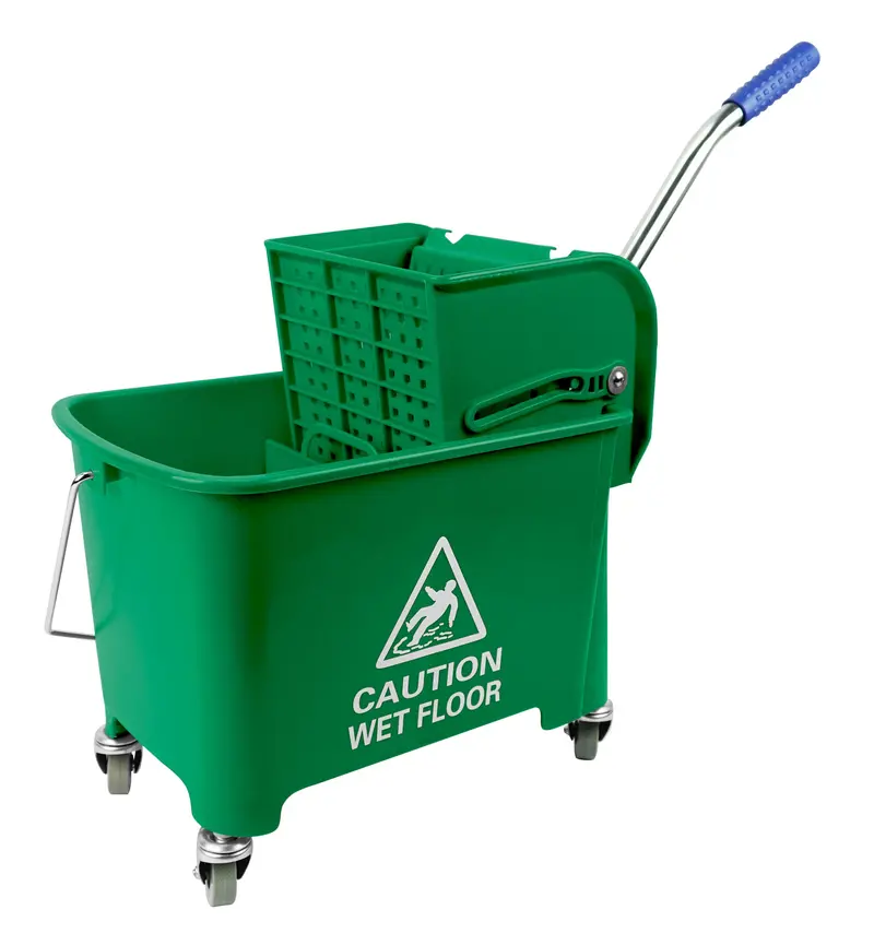Side-Press Mop Bucket & Wringer Package – 21-Liter (4.6-Gallon), Green