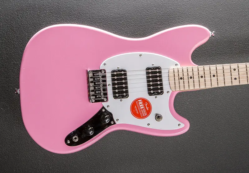 Sonic Mustang HH Electric Guitar – Flash Pink with Maple Fingerboard