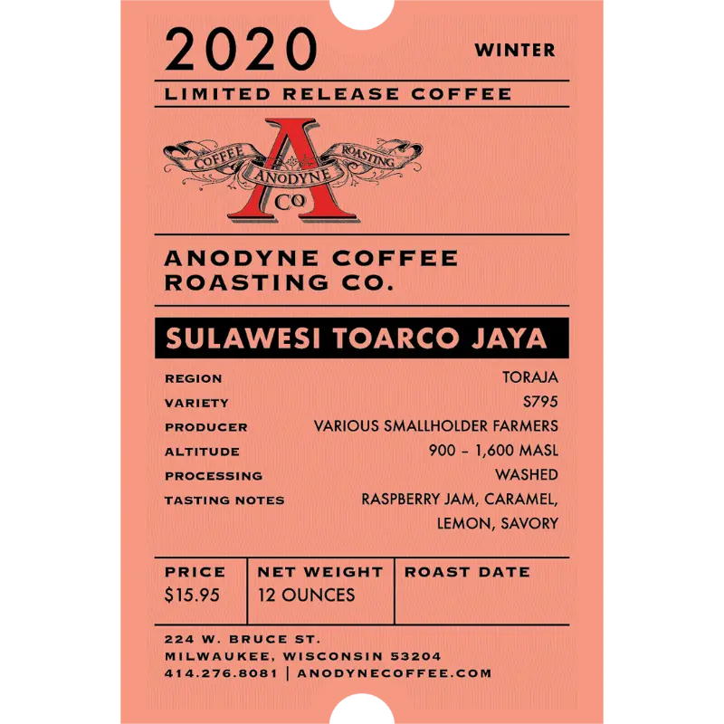 Sulawesi Toarco Jaya 2020 Harvest Coffee