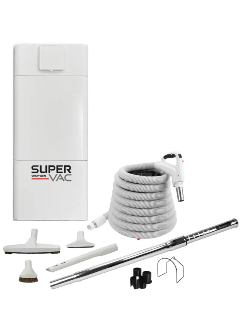 Super Vac 30 Central Vacuum System – Includes 35-Foot Hose, Condo-Ready, No In-Wall Installation Required