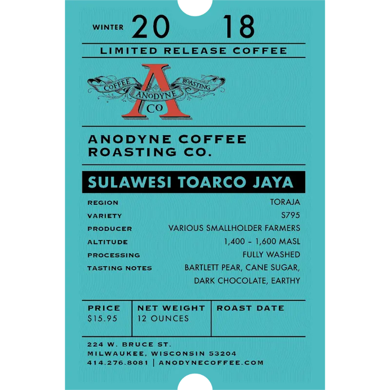 Toarco Jaya Sulawesi Coffee – 2018 Vintage