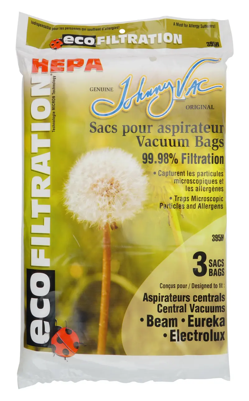 Universal HEPA Microfilter Bags for Beam, Eureka, Electrolux, Kenmore & Future Vac Central Systems – Pack of 3 (Model 4464)