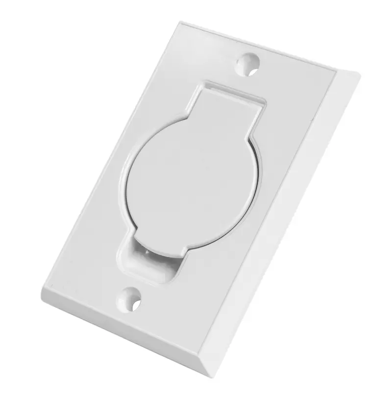 White Non-Latching Wall Inlet for Central Vacuum – Hayden 791500WNL