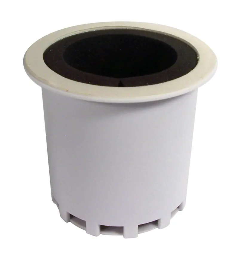 White Silent Intake Fitting for Central Vacuum Systems