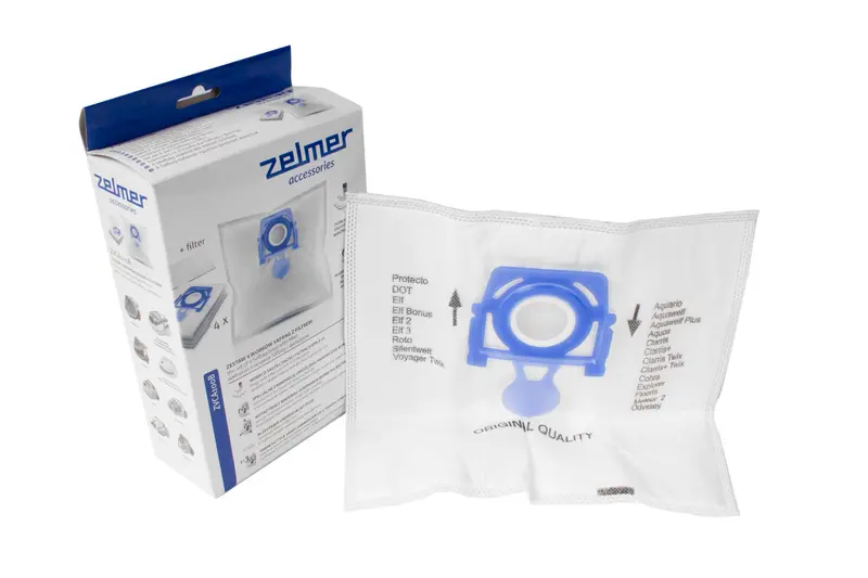 ZVCA100B Vacuum Bags with Bonus Filter for Zelmer Odyssey & 450 Canister Vacuums – Pack of 4 + 1