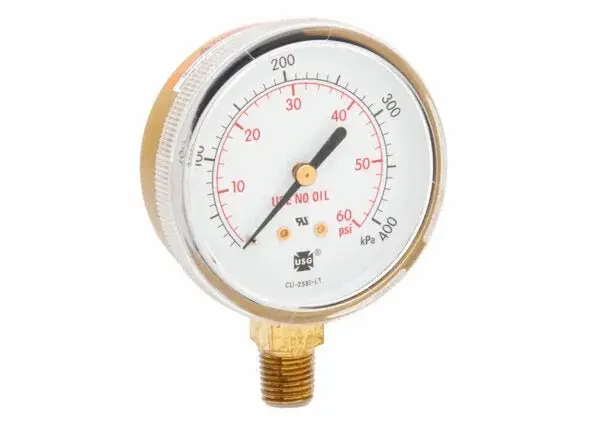 Harris 63 Mm Pressure Gauge – 60 Psi Range, Gold-Trimmed Dial (9007246) 1